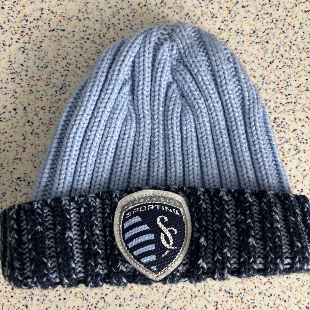 adidas Sporting Kansas City Soccer Football MLS KC Beanie Hat SKC Cable Knit